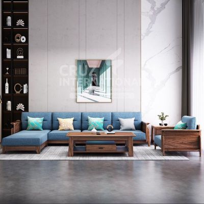 Thiago Sofa Set | Blue CRUZ INTERNATIONAL