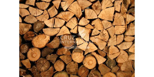 Stacked solid wood logs for furniture, raw material at CRUZ INTERNATIONAL Furniture Store