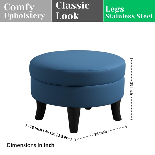 PineCrafts Living Room Puffy Ottoman (Blue) - Ottoman - CRUZ INTERNATIONAL - Furniture Store