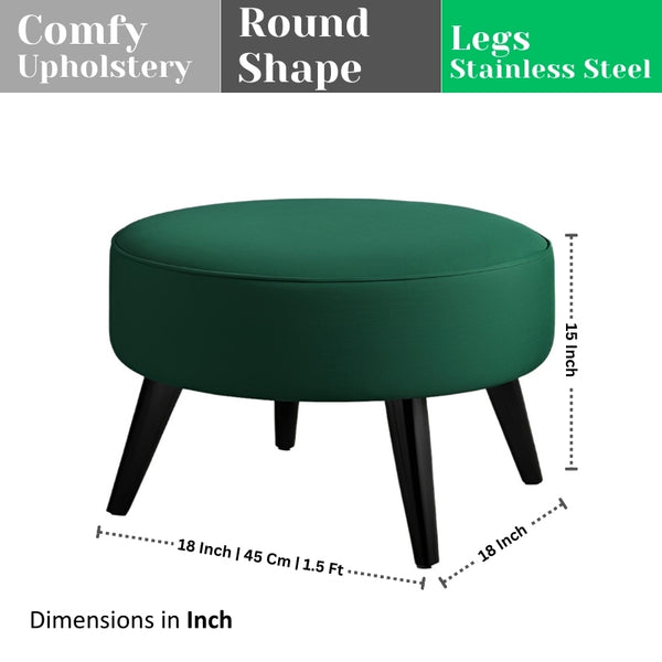PineCrafts Round Shape Puffy Ottoman (Green) - Ottoman - CRUZ INTERNATIONAL - Furniture Store