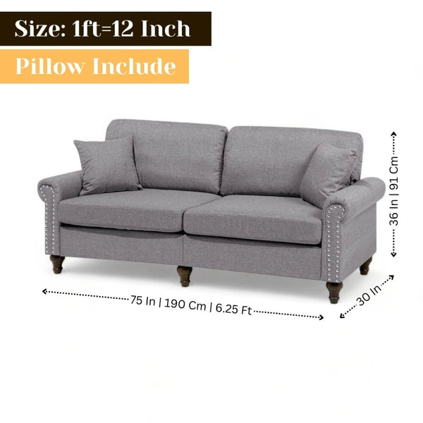Fabric 3 Seater Sofa Couch for Your Perfect Home - sofa - CRUZ INTERNATIONAL - Furniture Store