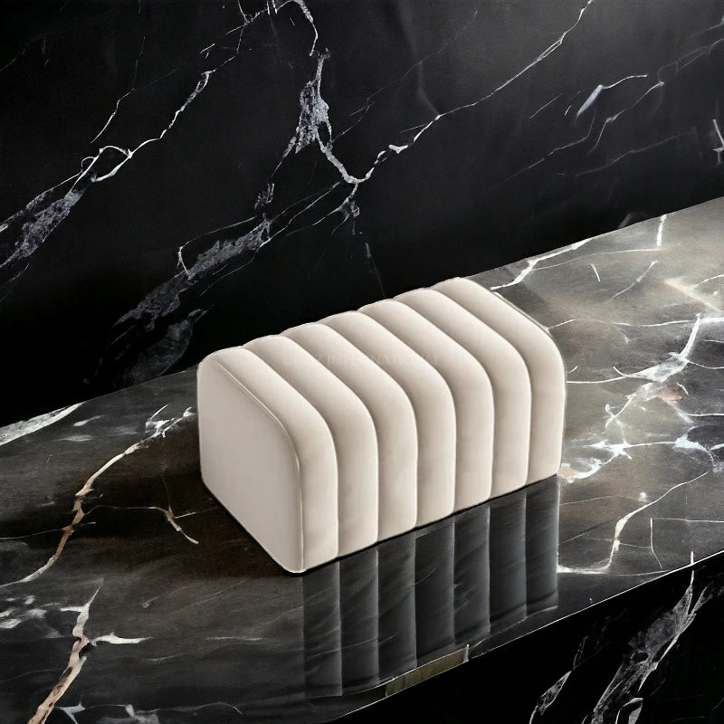 Modern Look Cute Fabric Ottoman Bench for Living Room Office Bedroom