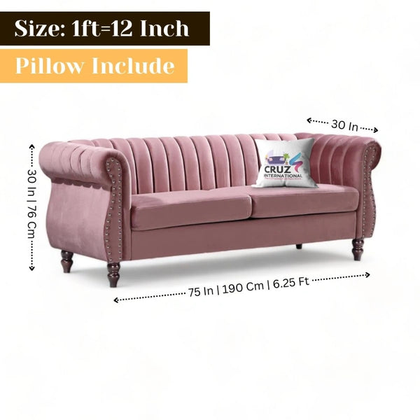 Royal Fabric 3 Seater Sofa Couch for Living Room - Sofa - CRUZ INTERNATIONAL - Furniture Store