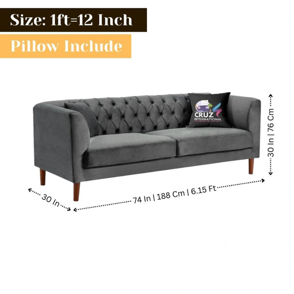 Premium Fabric 3 Seater Sofa Couch for Your Home - Sofa - CRUZ INTERNATIONAL - Furniture Store