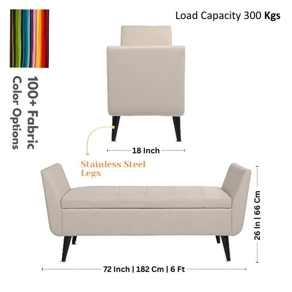 Velvet Sofa with Glossy Stainless Steel Legs - Settee & Diwaan - CRUZ INTERNATIONAL - Furniture Store