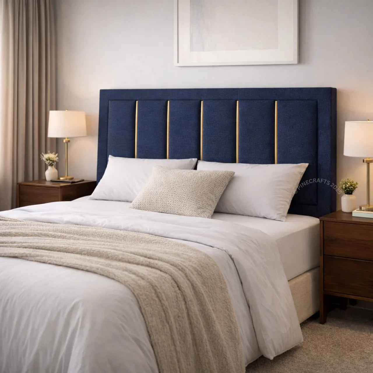 Floor Standing Upholstered Bed Headboard Only - headboard - CRUZ INTERNATIONAL - Furniture Store