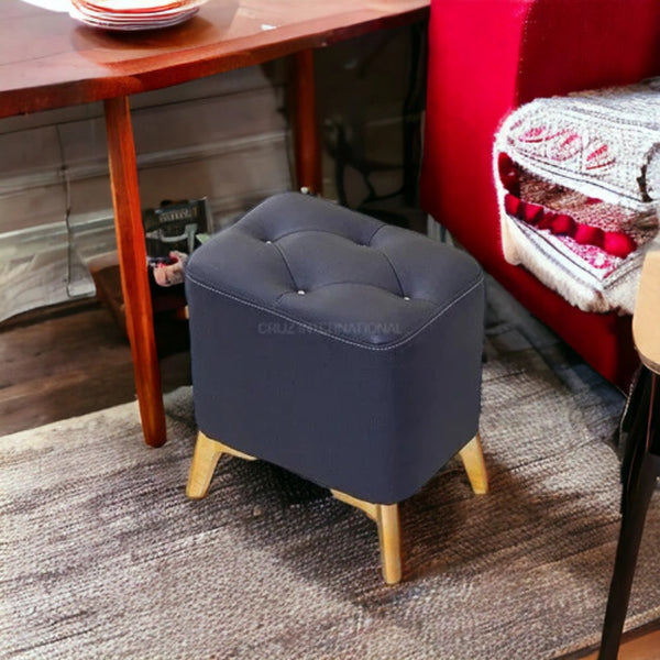Modern Look Cute Fabric Ottoman Footrest - Ottoman & Stool - CRUZ INTERNATIONAL - Furniture Store