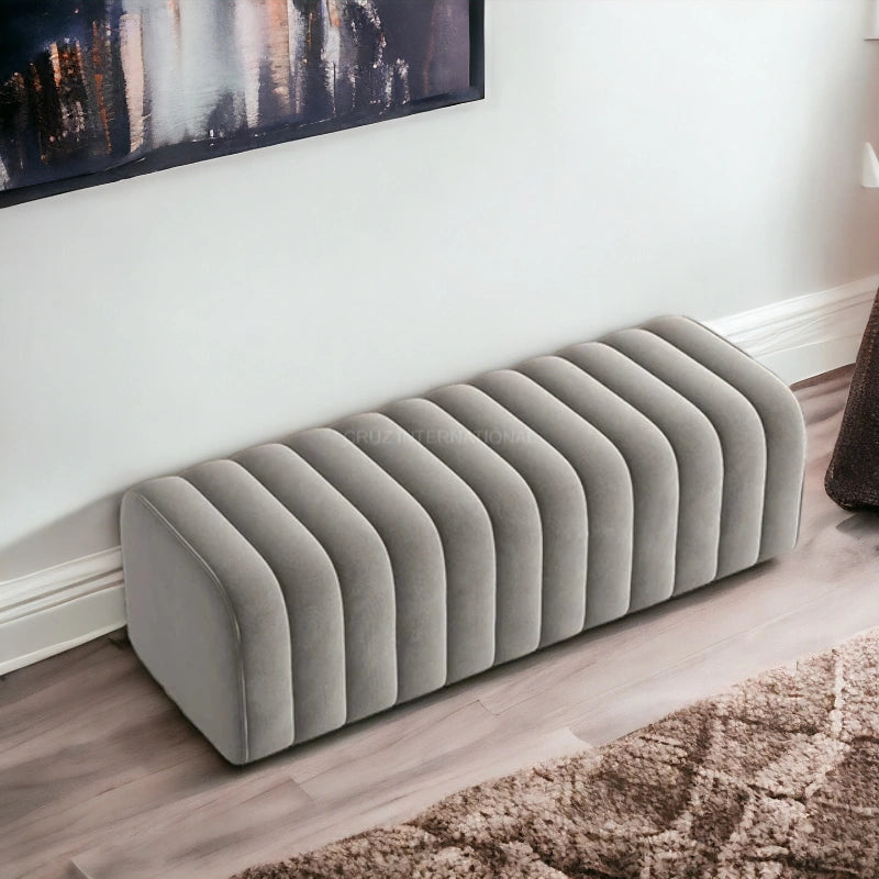 Modern Look Cute Fabric Ottoman Bench for Living Room Office Bedroom