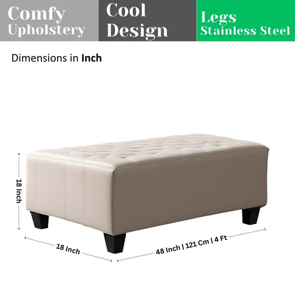 Modern Wooden Bench with Cushion - Ottoman - CRUZ INTERNATIONAL - Furniture Store