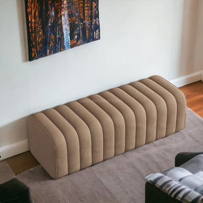 Modern Look Cute Fabric Ottoman Bench for Living Room Office Bedroom