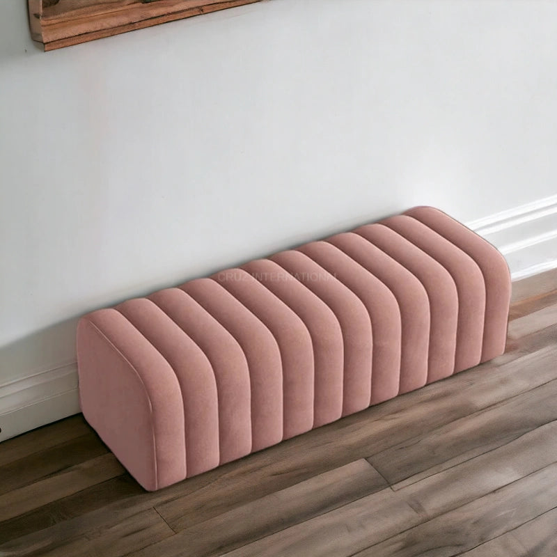 Modern Look Cute Fabric Ottoman Bench for Living Room Office Bedroom