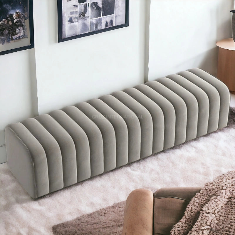 Modern Look Cute Fabric Ottoman Bench for Living Room Office Bedroom