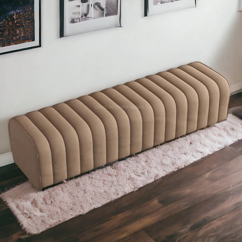 Modern Look Cute Fabric Ottoman Bench for Living Room Office Bedroom