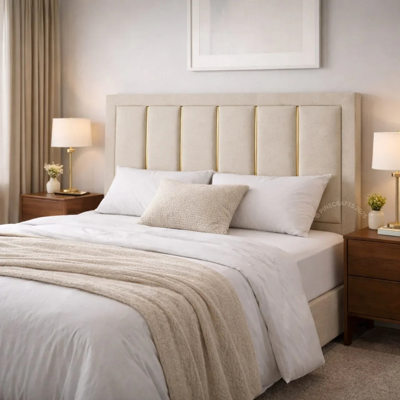 Floor Standing Upholstered Bed Headboard Only - headboard - CRUZ INTERNATIONAL - Furniture Store