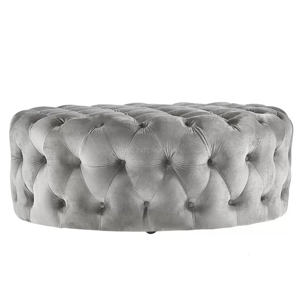 Retro Button Tufted Fabric Ottoman Bench - Table - CRUZ INTERNATIONAL - Furniture Store