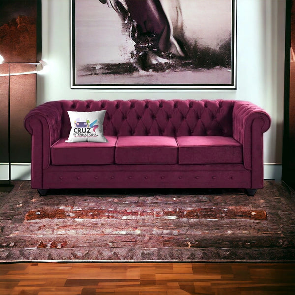 Royal Button Tufted 3 Seater Sofa for Living Room - Sofa - CRUZ INTERNATIONAL - Furniture Store