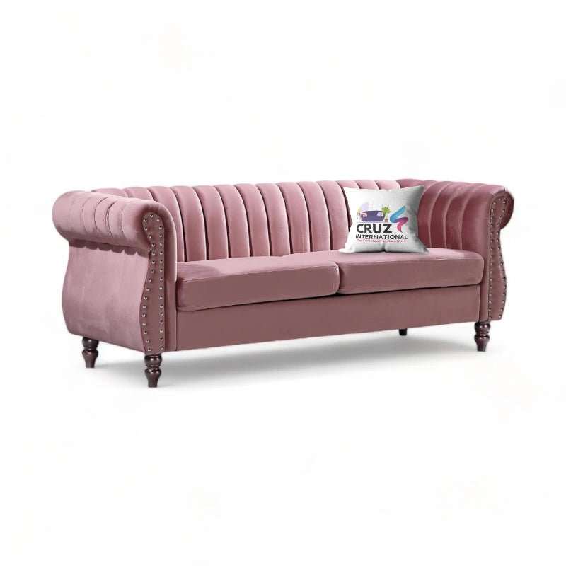 Royal Fabric 3 Seater Sofa Couch for Your Living Room, Office (Rosegold)