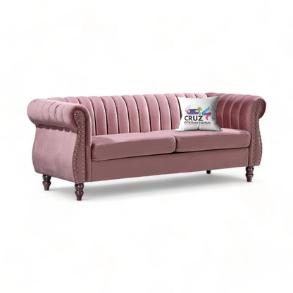 Royal Fabric 3 Seater Sofa Couch for Your Living Room, Office (Rosegold)
