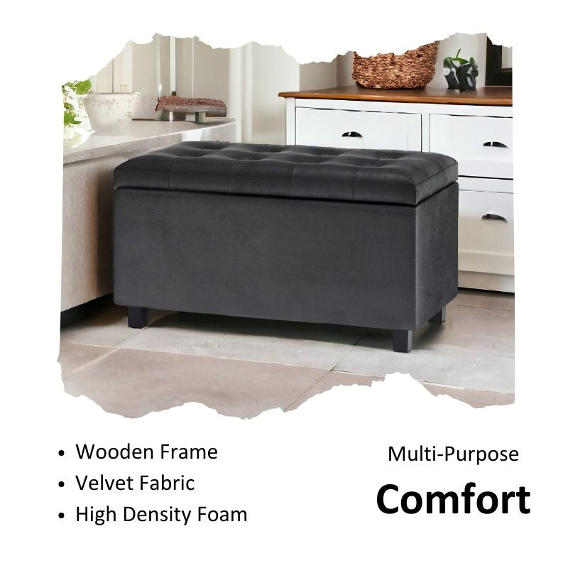 Premium Upholstered Bench Ottoman – High-Density Foam & Steel Finish