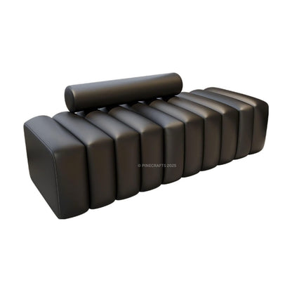 Compact Velvet Ottoman Bench