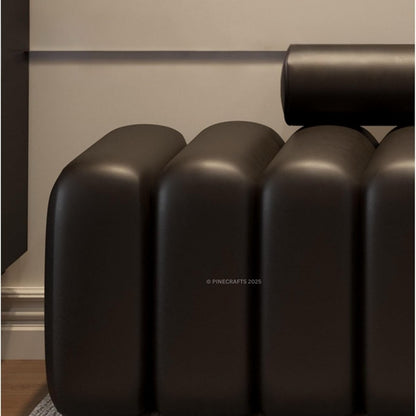 Compact Velvet Ottoman Bench
