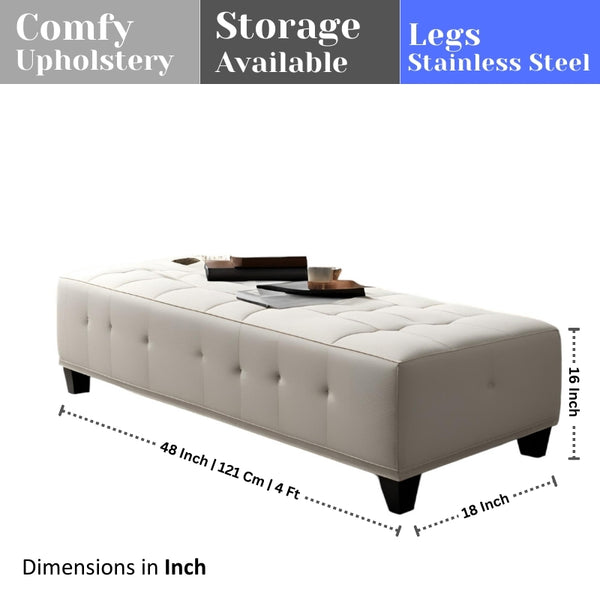 Upholstered Wooden Bench with Storage - Ottoman - CRUZ INTERNATIONAL - Furniture Store