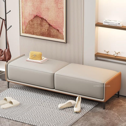 Compact Upholstered Velvet Bench