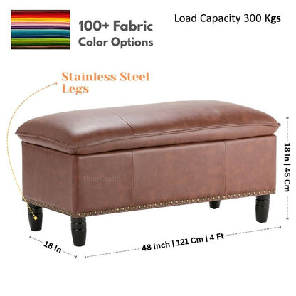 Premium Upholstered Bench Ottoman – High-Density Foam & Steel Finish