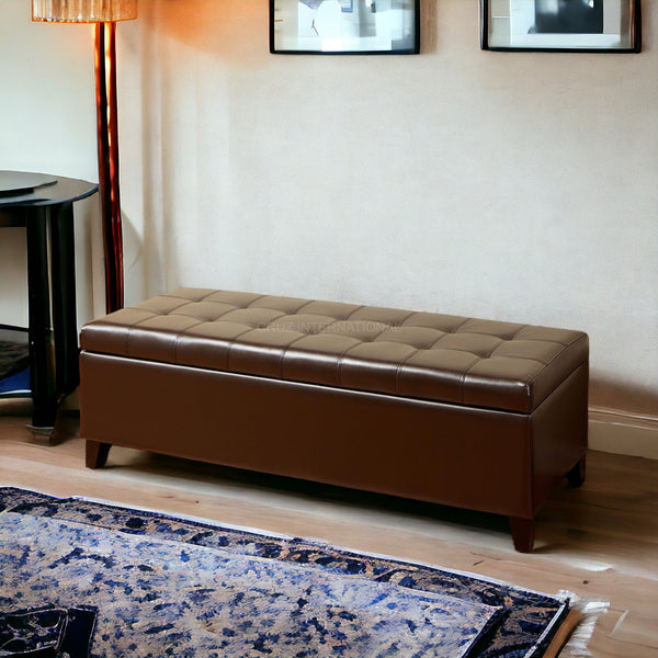 Ottoman Bench with Foldable Storage Cubes - Bench - CRUZ INTERNATIONAL - Furniture Store