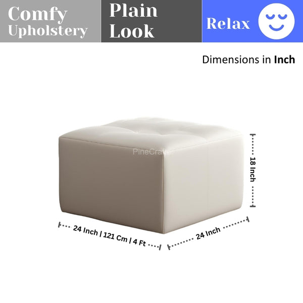 PineCrafts Square Puffy Ottoman (Beige) - Ottoman - CRUZ INTERNATIONAL - Furniture Store