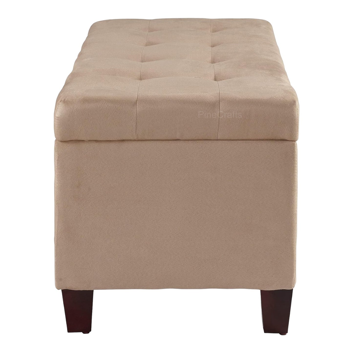 Velvet Bench Ottoman with Glossy Stainless Steel Legs – Comfortable & Chic