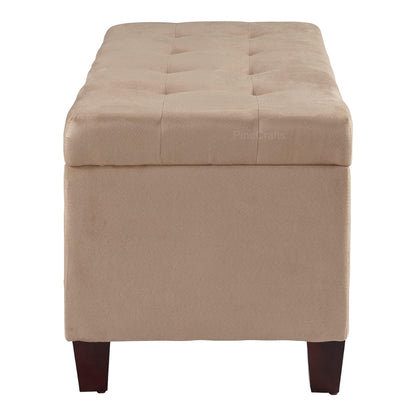 Velvet Bench Ottoman with Glossy Stainless Steel Legs – Comfortable & Chic