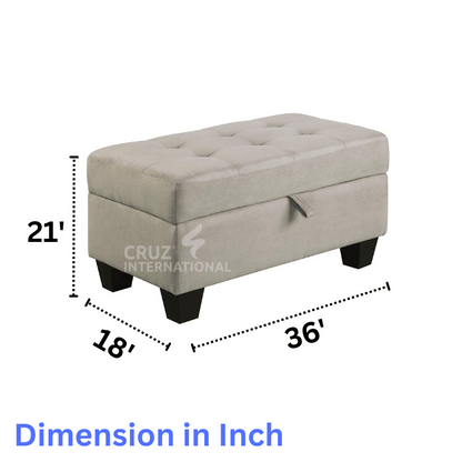 Modern L-Shape Sofa 5-Seater Solid Wood CRUZ INTERNATIONAL