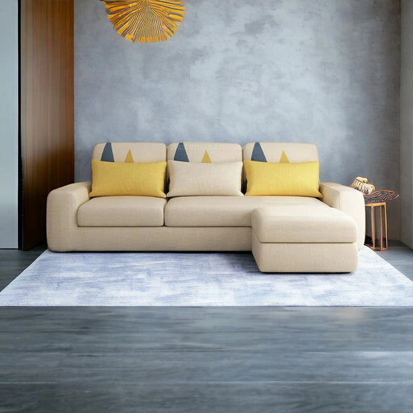 Modern Cute Look 4 Seater L Shape Fabric Sofa - Sofa - CRUZ INTERNATIONAL - Furniture Store