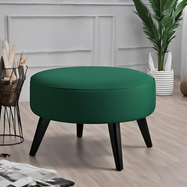 PineCrafts Round Shape Puffy Ottoman (Green) - Ottoman - CRUZ INTERNATIONAL - Furniture Store