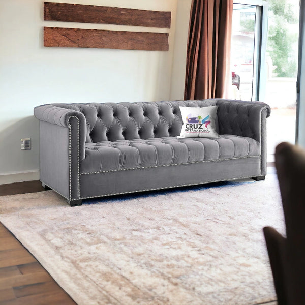 Royal Fabric 3 Seater Sofa Couch for Studio - Sofa - CRUZ INTERNATIONAL - Furniture Store