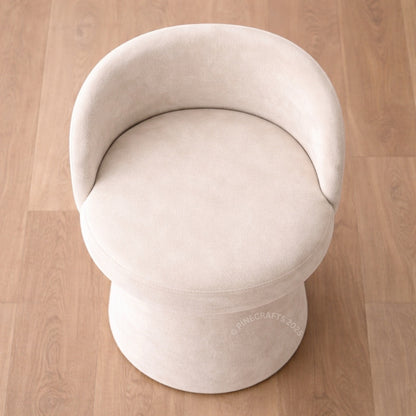 Luxury Sculpted Velvet Bar Chair | Legs-Free Pedestal Design | Premium Upholstered Bar Stool for Home & Café - BAR CHAIR - CRUZ INTERNATIONAL - Furniture Store