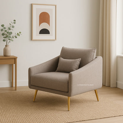 Elegant Tufted Fabric Sofa