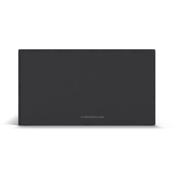 Black rectangular object with 'Pinecrafts 2023' branding on a white background