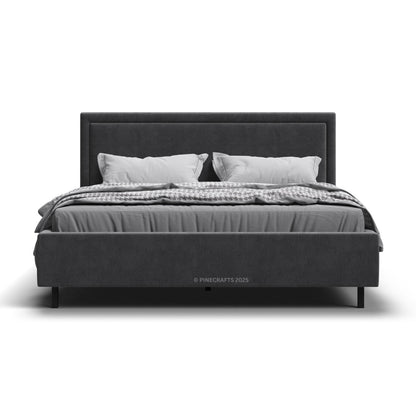 Luxury Upholstered Bed with Solid Wood Frame