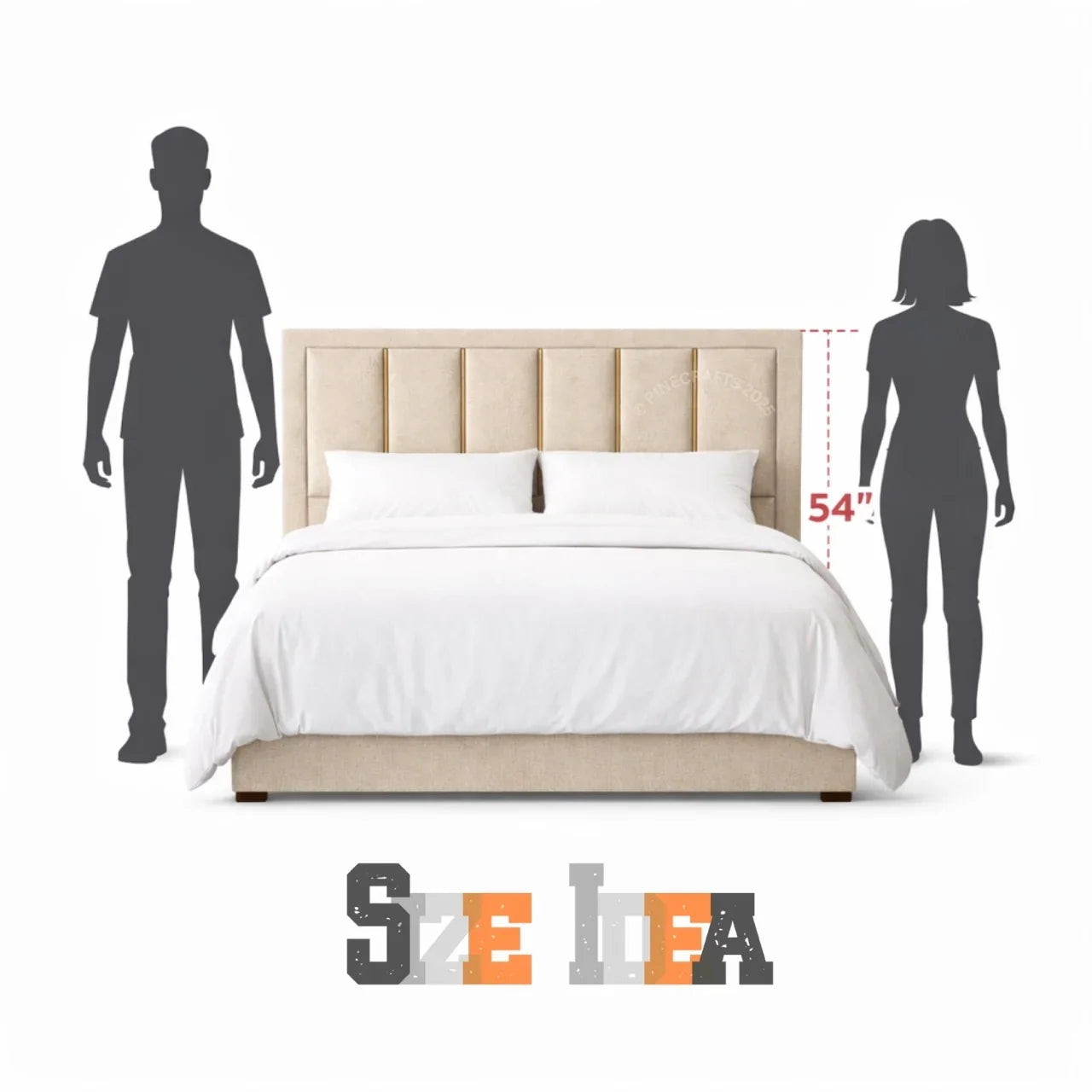 Floor Standing Upholstered Bed Headboard Only - headboard - CRUZ INTERNATIONAL - Furniture Store