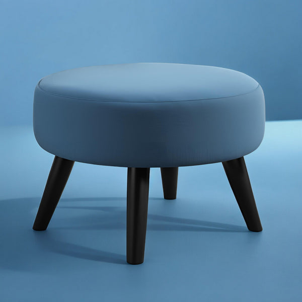 PineCrafts Round Shape Puffy Ottoman (Blue) - Ottoman - CRUZ INTERNATIONAL - Furniture Store