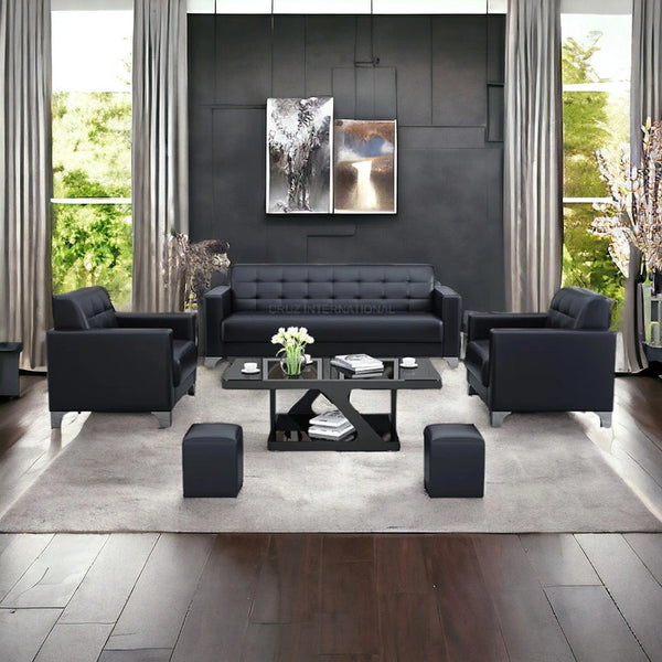 Modern Look 3 Seater Fabric Sofa Set for Home - Table - CRUZ INTERNATIONAL - Furniture Store