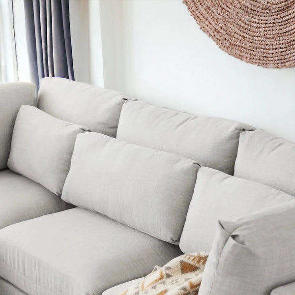 Modern Cute Look 4 Seater L Shape Fabric Sofa - Table - CRUZ INTERNATIONAL - Furniture Store