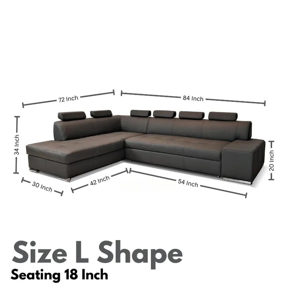 Luxurious Upholstered L Shape Sofa - Sofa - CRUZ INTERNATIONAL - Furniture Store