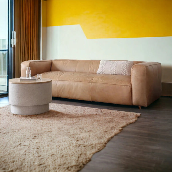 Modern Button Tufted Design 3 Seater Fabric Sofa - Table - CRUZ INTERNATIONAL - Furniture Store