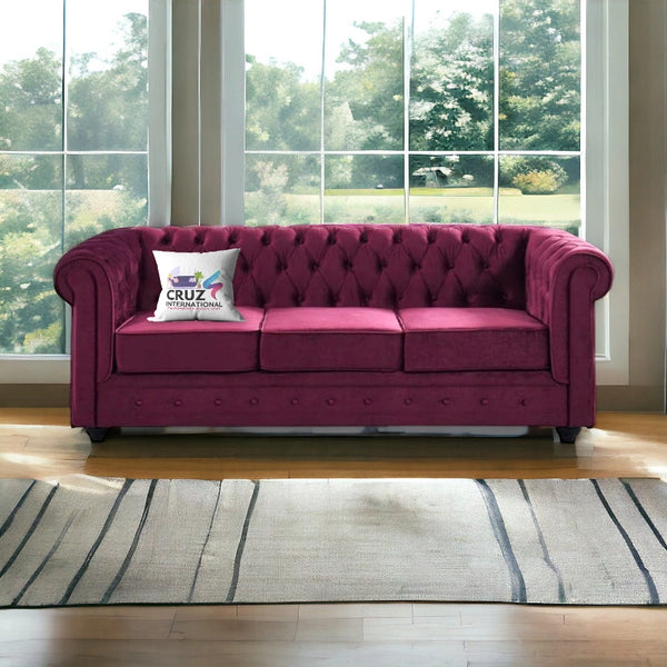 Royal Button Tufted 3 Seater Sofa for Living Room - Sofa - CRUZ INTERNATIONAL - Furniture Store