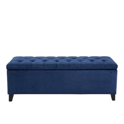 Velvet Bench Ottoman with Glossy Stainless Steel Legs – Comfortable & Chic