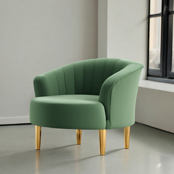 Modern Velvet Accent Chair - Ottoman - CRUZ INTERNATIONAL - Furniture Store