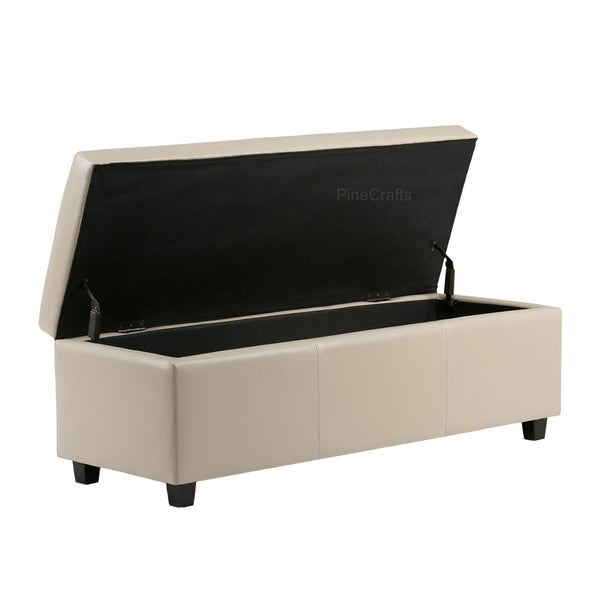 Stylish Velvet Bench Ottoman with Stainless Steel Legs - Settee & Diwaan - CRUZ INTERNATIONAL - Furniture Store